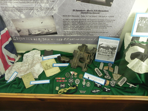 Display cases of 39th Squadron Marauders artefacts